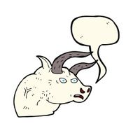 cartoon angry bull head with speech bubble N7