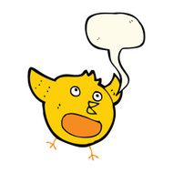 cartoon happy bird with speech bubble N31