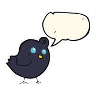 cartoon bird with speech bubble N233