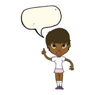 cartoon girl with idea speech bubble N16