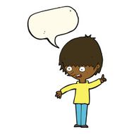 cartoon boy with question speech bubble N16