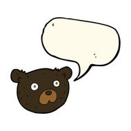 cartoon black bear with speech bubble N55