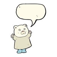 funny cartoon polar bear with speech bubble N20