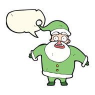 cartoon shocked santa claus with speech bubble N7