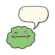 cartoon vampire cloud with speech bubble N4