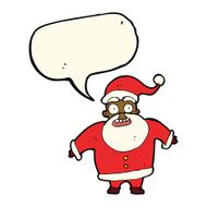 cartoon shocked santa claus with speech bubble N8