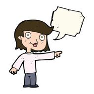 cartoon pointing person with speech bubble N6