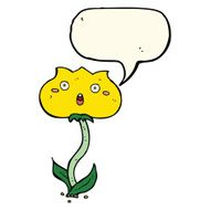cartoon shocked flower with speech bubble N7