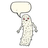 cartoon spooky ghost with speech bubble N40