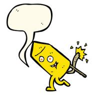 cartoon funny firework character with speech bubble N13