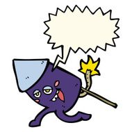 cartoon funny firework character with speech bubble N14