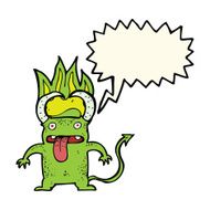 cartoon little devil with speech bubble N16