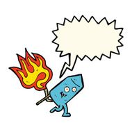 cartoon funny firework character with speech bubble N15