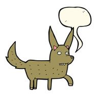 cartoon wild dog with speech bubble N8