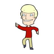 comic cartoon happy man pointing