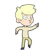 comic cartoon pointing boy