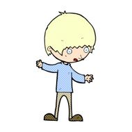 comic cartoon boy with outstretched arms