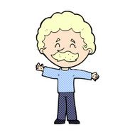comic cartoon boy with mustache