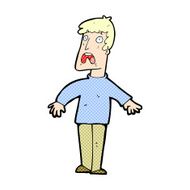 comic cartoon terrified man