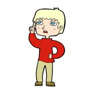 comic cartoon boy with question