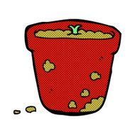 comic cartoon flower pot