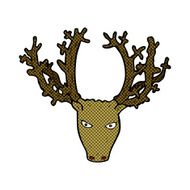 comic cartoon stag head