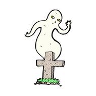 comic cartoon ghost rising from grave