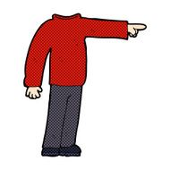 comic cartoon headless man pointing