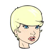 comic cartoon pretty female face