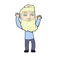comic cartoon bearded man waving arms