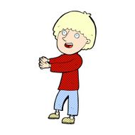 comic cartoon happy man showing
