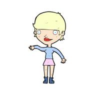 comic cartoon happy woman