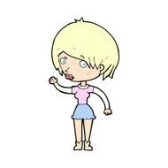 comic cartoon waving woman N2