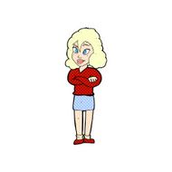 comic cartoon woman with crossed arms