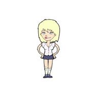 comic cartoon woman with hands on hips