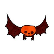 comic cartoon spooky skull bat
