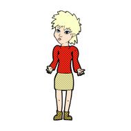 comic cartoon woman shrugging shoulders