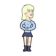 comic cartoon woman waiting