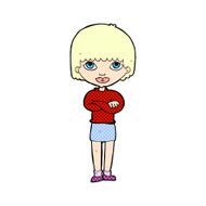 comic cartoon woman with folded arms