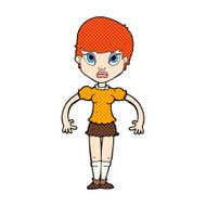 comic cartoon woman looking annoyed