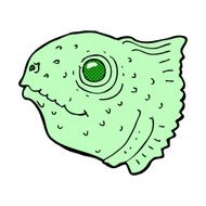 comic cartoon fish head