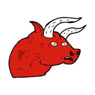 comic cartoon angry bull head
