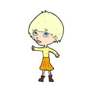 comic cartoon woman giving thumbs up symbol