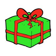comic cartoon christmas present