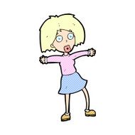 comic cartoon surprised woman