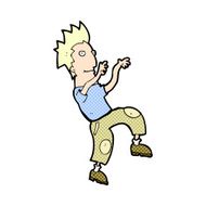 comic cartoon happy man doing funny dance N2