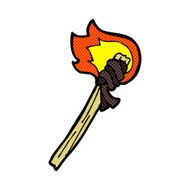 comic cartoon burning torch
