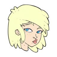 comic cartoon curious woman