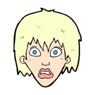 comic cartoon frightened woman