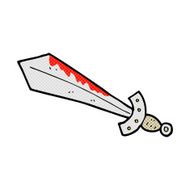 comic cartoon bloody sword